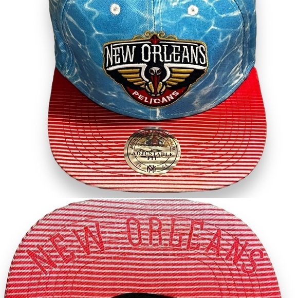 Mitchell & Ness New Orleans Pelicans Hat NBA Snap Back Embroidered Blue Water - Picture 1 of 11